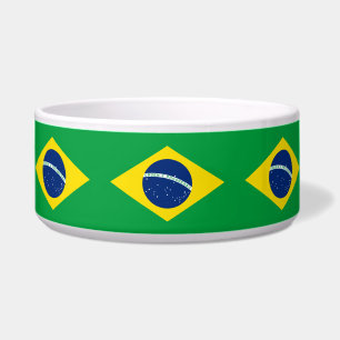 Comedero Tazón de mascotas con bandera brasileña (perros/ga