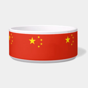 Comedero Tazón de mascotas con bandera china