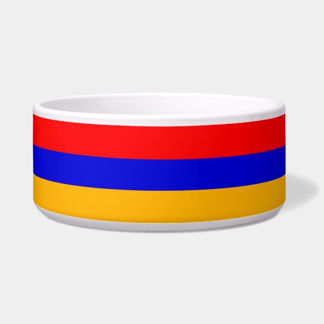 Comedero Tazón de mascotas con bandera de Armenia (Frente)
