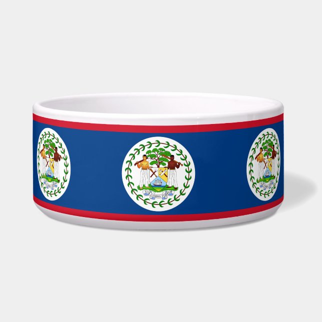 Comedero Tazón de mascotas con bandera de Belice (Frente)