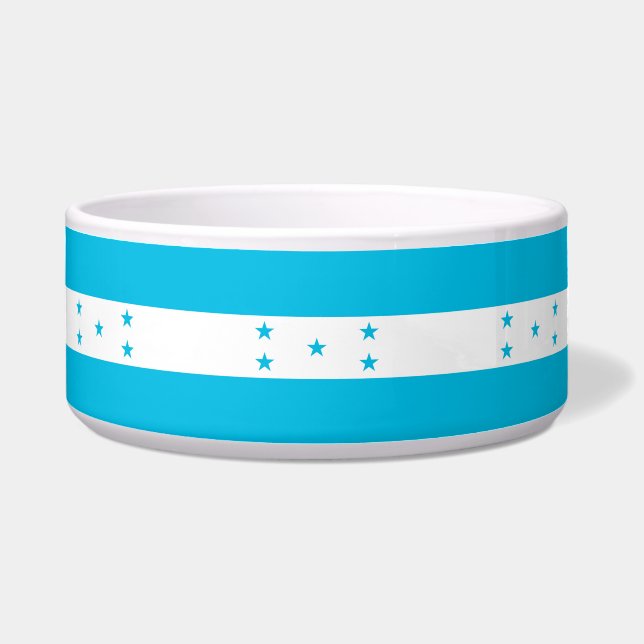 Comedero Tazón de mascotas con bandera de Honduras (Frente)