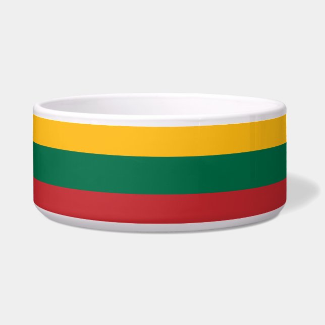 Comedero Tazón de mascotas con bandera de Lituania (Frente)