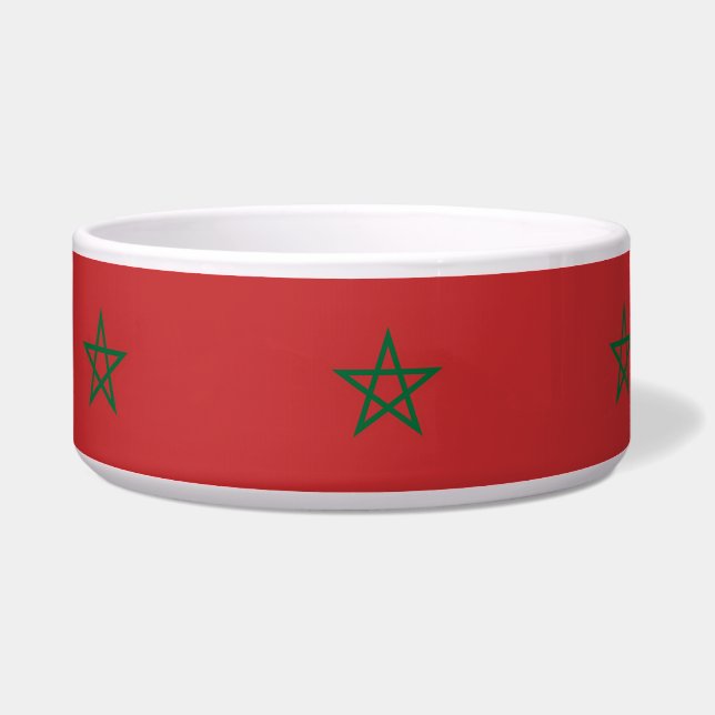 Comedero Tazón de mascotas con bandera de Marruecos (Izquierda)