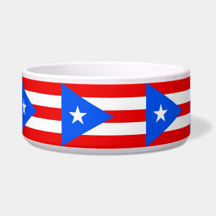 Comedero Tazón de mascotas con bandera de Puerto Rico