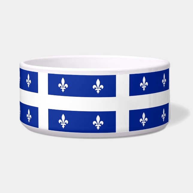 Comedero Tazón de mascotas con bandera de Quebec (Frente)