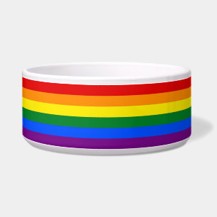 Comedero Tazón de mascotas con bandera LGBT arcoiris