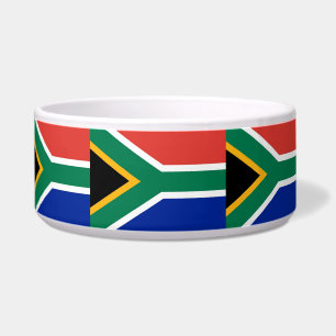 Comedero Tazón de mascotas con bandera sudafricana