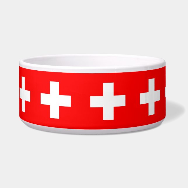 Comedero Tazón de mascotas con bandera suiza (Izquierda)