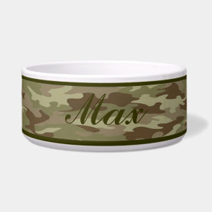 Comedero Tazón de mascotas de camuflaje personalizado