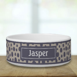 Comedero Tazón de mascotas de impresión geométrica retro