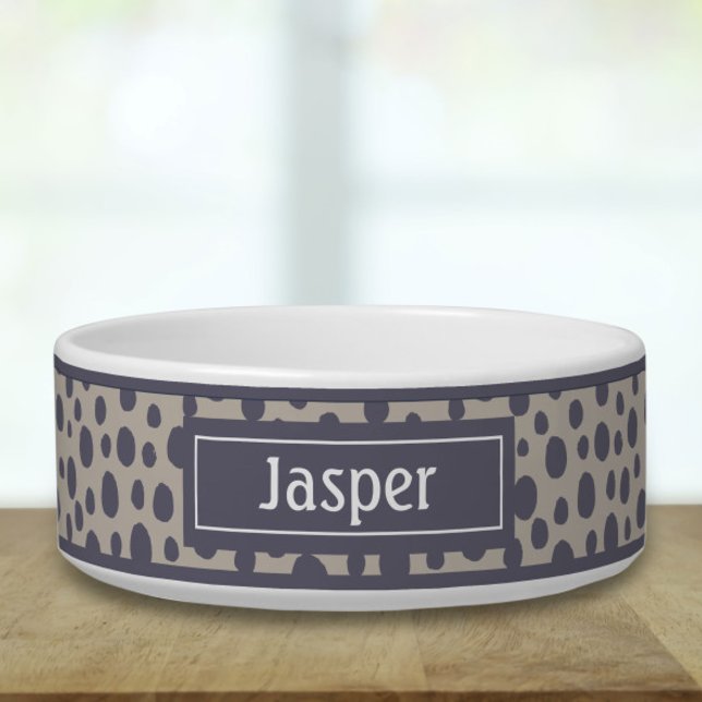 Comedero Tazón de mascotas de impresión geométrica retro (Subido por el creador)