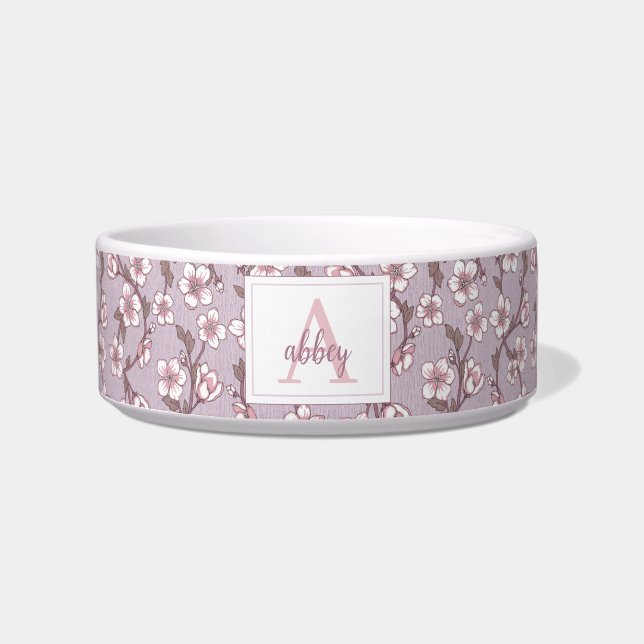 Comedero Tazón de mascotas personalizado con nombre de plat (Frente)