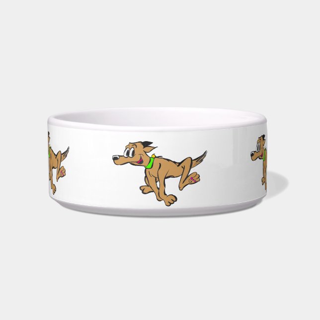 Comedero Tazón de mascotas Personalizado de perro en ejecuc (Frente)