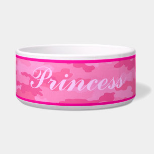 Comedero Tazón de mascotas rosa brillante personalizada