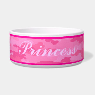 Comedero Tazón de mascotas rosa brillante personalizada