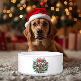 Comedero Tazón de Navidad personalizado para mascotas con c