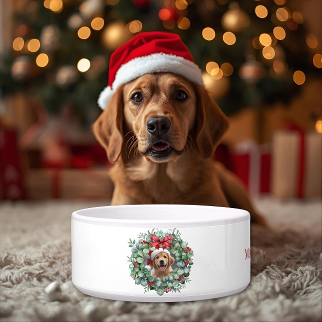 Comedero Tazón de Navidad personalizado para mascotas con c (Subido por el creador)