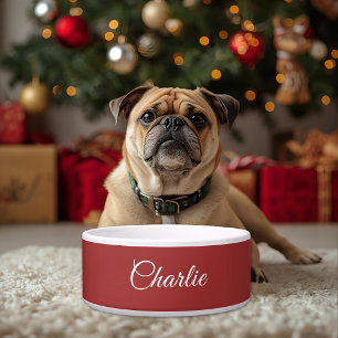 Comedero Tazón de Navidad personalizado para mascotas con c