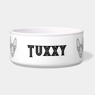 Comedero Tazón de nombre de gato Sphynx personalizado