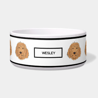 Comedero Tazón de nombres personalizados de Golden Doodle p