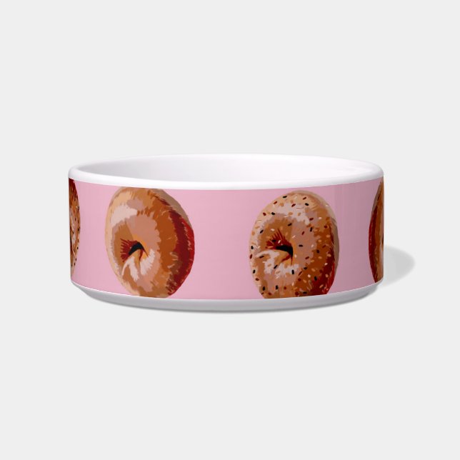 Comedero Tazón de patrón de bagel (Frente)