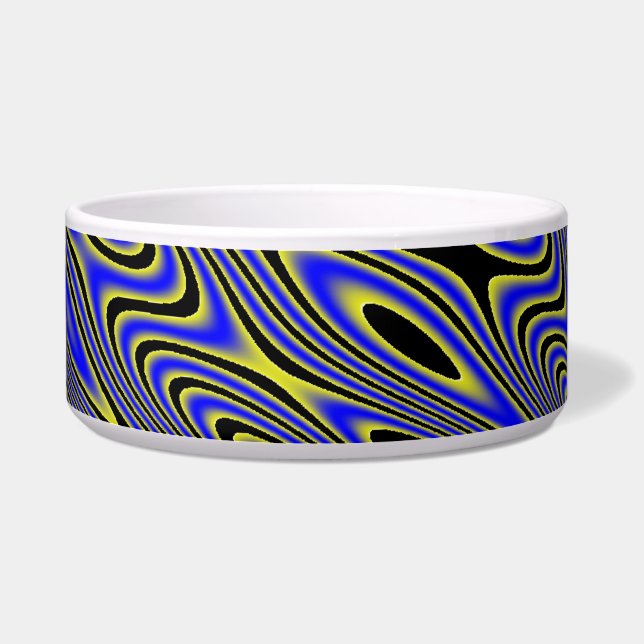 Comedero Tazón de perro azul negro y amarillo (Derecha)