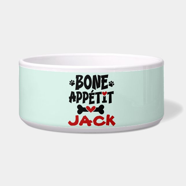 Comedero Tazón de perro Bon Appetit con nombre (Frente)
