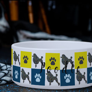 Comedero Tazón de perro canino y de garra amarillo y azul p