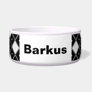 Comedero Tazón de perro con doble forma de diamante negro y