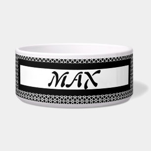 Comedero Tazón de perro con estampado blanco negro