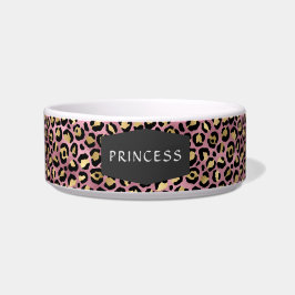 Comedero Tazón de perro con estampado de piel de leopardo r