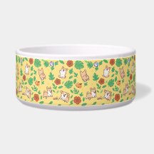 Tazón de perro Corgi verano floral Kawaii regalo m