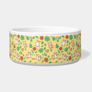 Comedero Tazón de perro Corgi verano floral Kawaii regalo m
