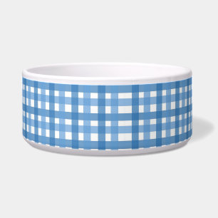 Comedero Tazón de perro de Blue Plaid básico