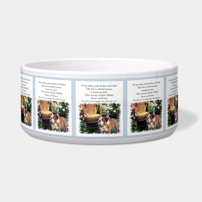 Comedero Tazón de perro de Bulldog inglés (Frente)