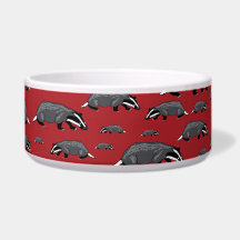 Tazón de perro de dibujos animados Red Badger