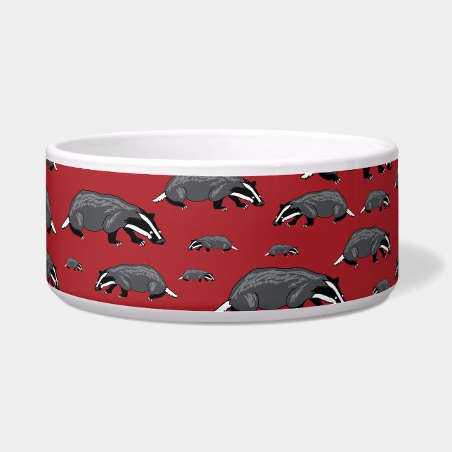 Comedero Tazón de perro de dibujos animados Red Badger (Frente)