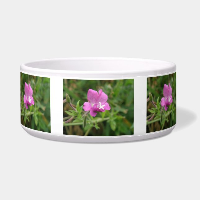 Comedero Tazón de Perro de Flor Silvestre de Campion Rojo (Frente)