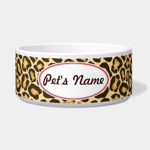 Comedero Tazón de perro de leopardo de personalizable