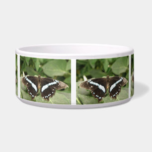 Comedero Tazón de perro de mariposa tropical blanco y negro