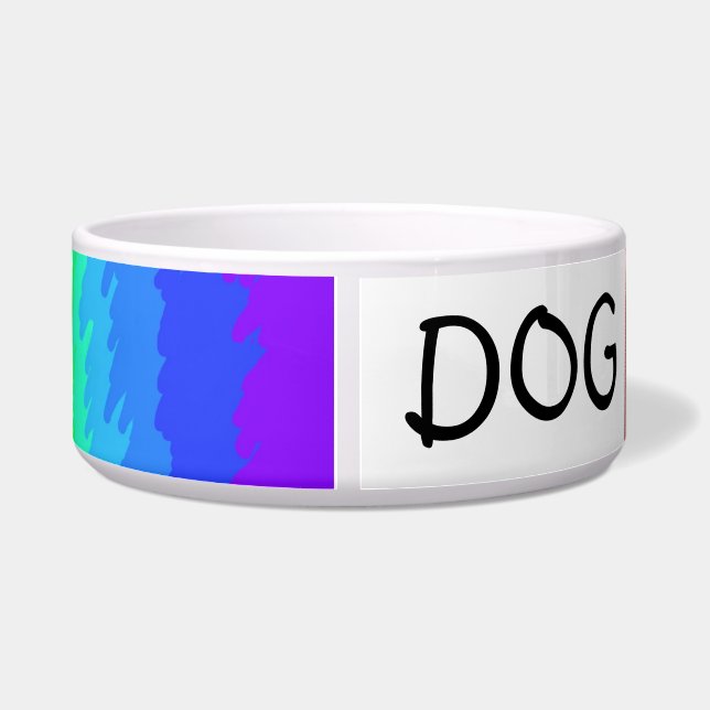 Comedero tazón de perro de personalizable arco iris (Espalda)