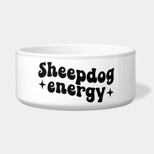Comedero Tazón de perro de Sheepdog Energy Ceramic Dog Bowl (Izquierda)