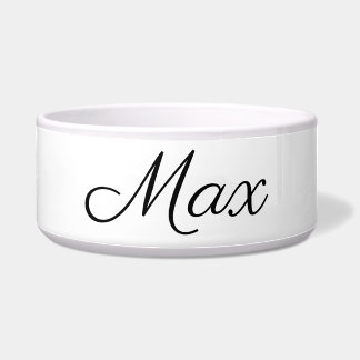 Comedero Tazón de perro negro personalizado en blanco