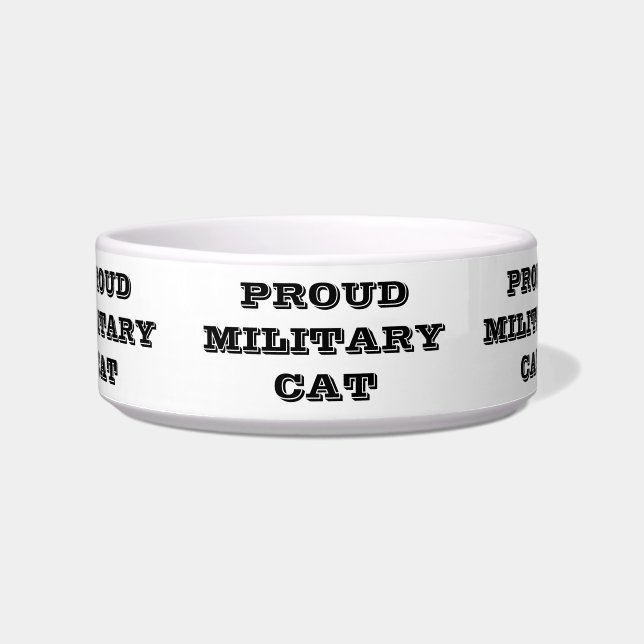 Comedero Tazón de perro orgulloso gato militar (Frente)