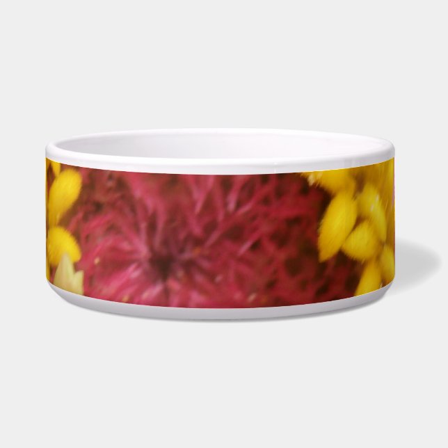 Comedero Tazón de perro rosado de Zinnia bonito (Frente)