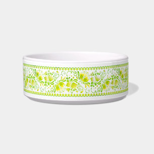Comedero Tazón de perro verde amarillo