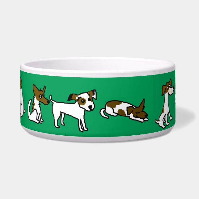 Comedero Tazón de Perro Verde Con Jack Russell Personalizad (Frente)