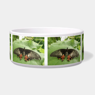 Comedero Tazón de perros de mariposa dorada y rojo negro bo