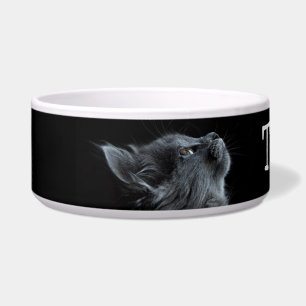 Comedero Tazón de remo de gato grisáceo y personalizado