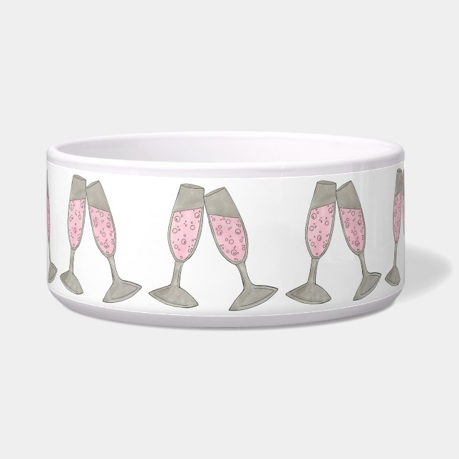 Comedero Tazón de repostería de champán rosa de vidrio Bubb (Derecha)